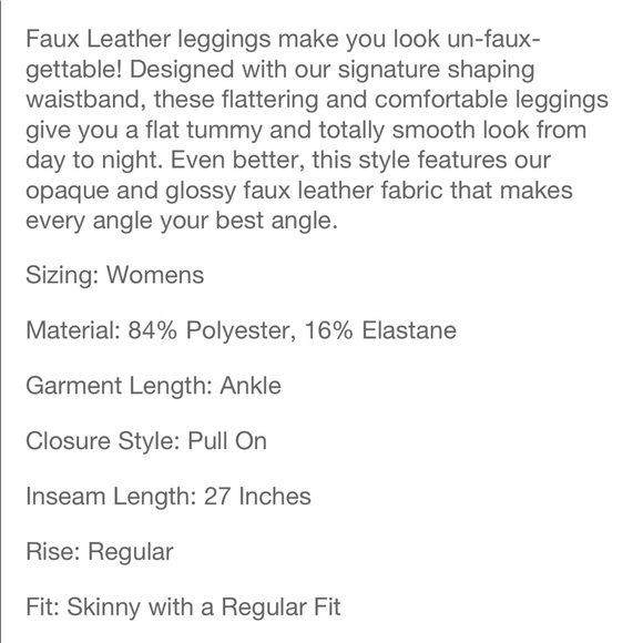 NEW Assets by Spanx all over faux leather leggings - Picture 4 of 6